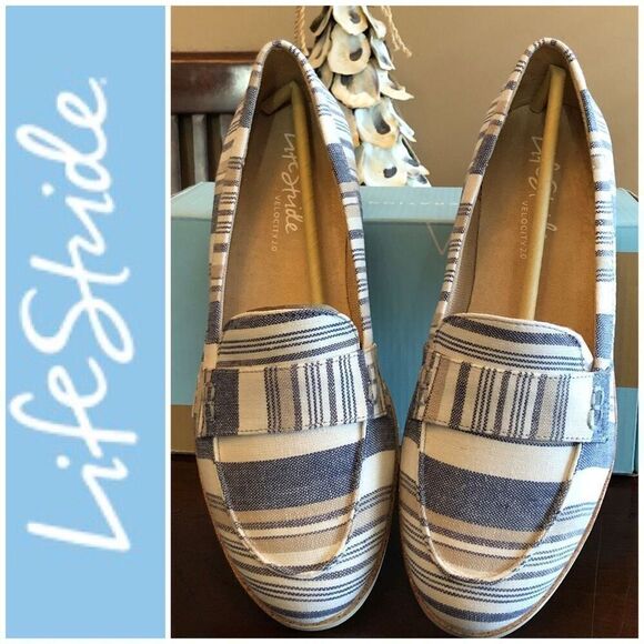 LIFE STRIDE - NWTIB - L Sz 8.5 Wide - Velocity 2.0 "Zee" Loafers/Blue Multi - Picture 1 of 14